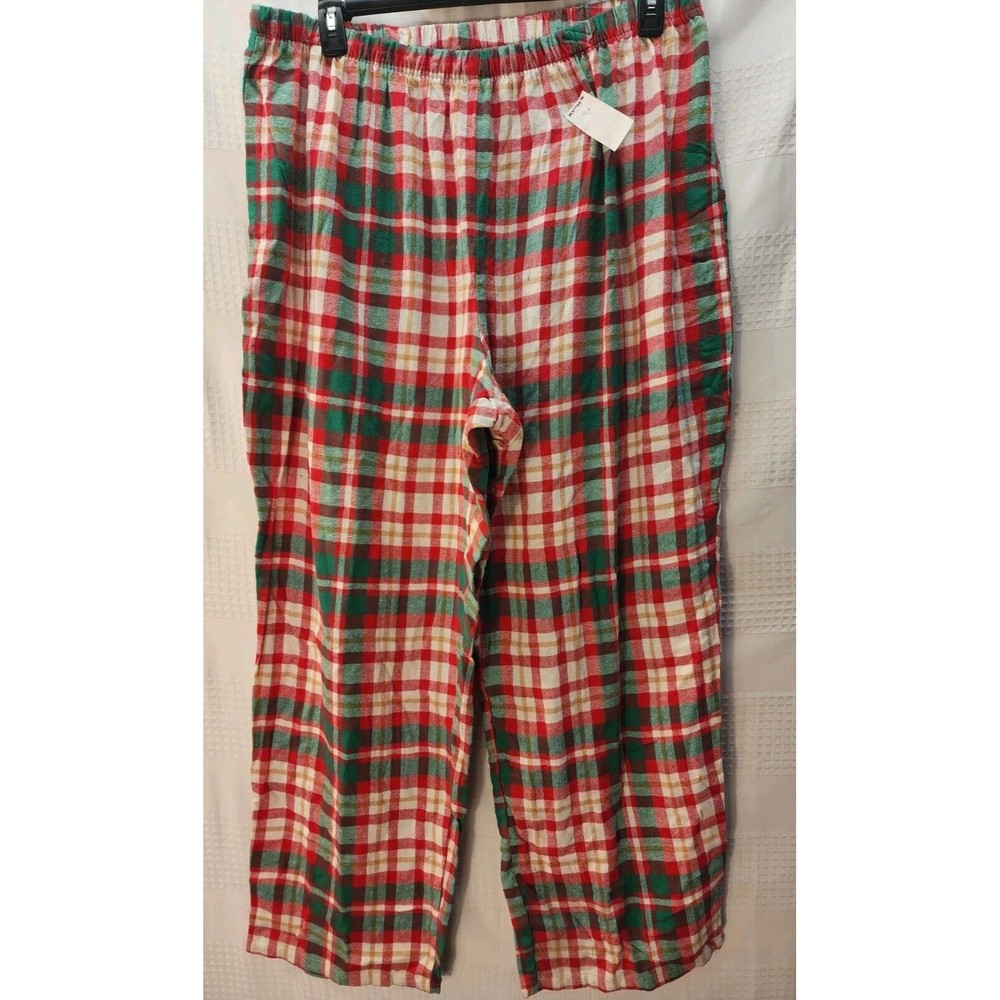 Jammie For Your Familie Womens Pj Pants Plaid Red Green Size 2x